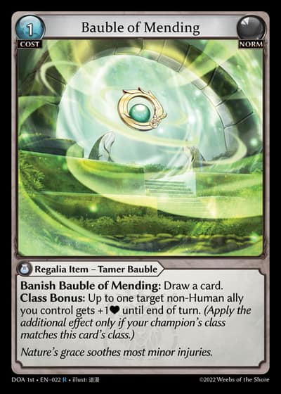 Bauble of Mending DOA 1st-EN-022-Foil-Rare (R) - Dawn of Ashes First Edition - Grand Archive Card