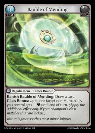 Bauble of Mending DOA Alter-EN-022-Normal-Rare (R) - Dawn of Ashes Alter Edition - Grand Archive Card