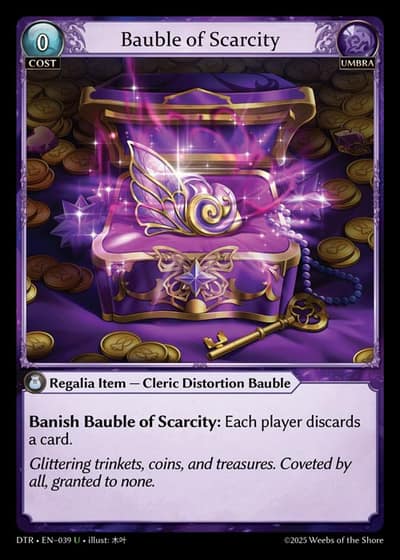 Bauble of Scarcity DTR-EN-039-Foil-Uncommon (U) - Distorted Reflections - Grand Archive Card