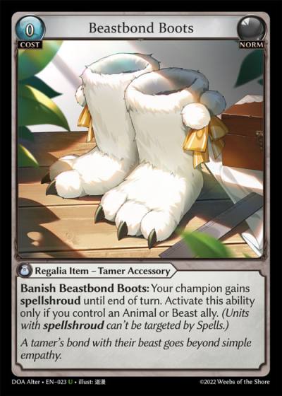 Beastbond Boots DOA Alter-EN-023-Normal-Uncommon (U) - Dawn of Ashes Alter Edition - Grand Archive Card