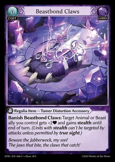 Beastbond Claws DTR-EN-040-Foil-Uncommon (U) - Distorted Reflections - Grand Archive Card