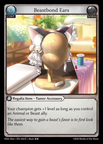 Beastbond Ears DOA Alter-EN-024-Foil-Common (C) - Dawn of Ashes Alter Edition - Grand Archive Card