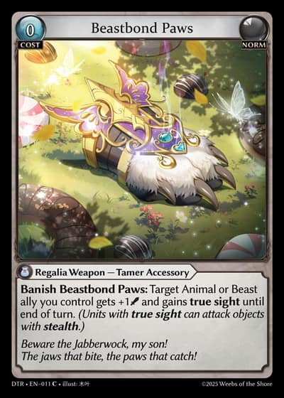 Beastbond Paws DTR-EN-011-Foil-Common (C) - Distorted Reflections - Grand Archive Card
