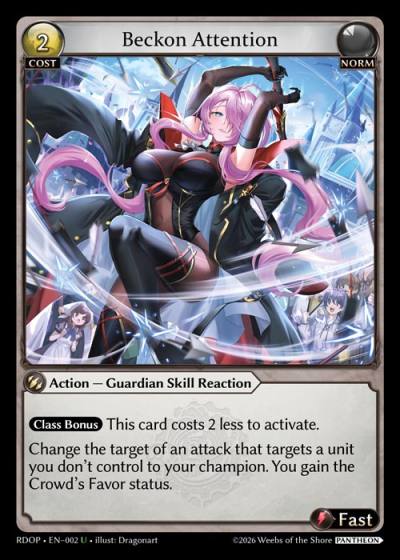 Beckon Attention RDOP-EN-002-Normal-Uncommon (U) - Radiant Origins: Pantheon - Grand Archive Card