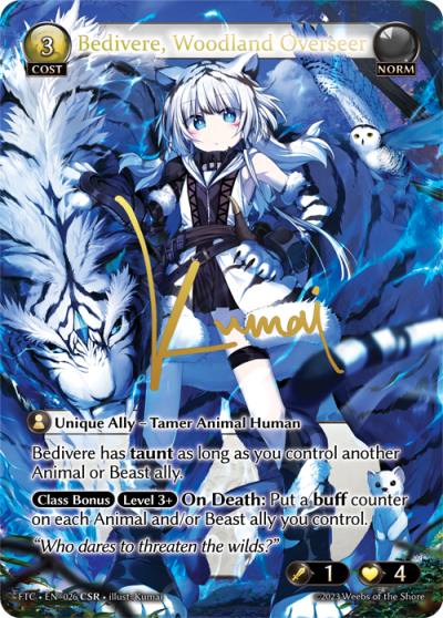 Bedivere, Woodland Overseer FTC-EN-026-Foil-Collector Super Rare (CSR) - Fractured Crown - Grand Archive Card