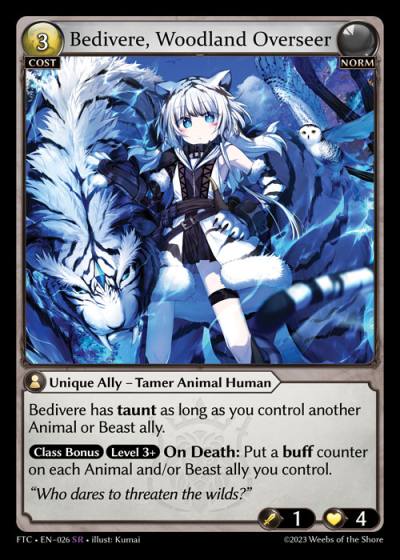 Bedivere, Woodland Overseer FTC-EN-026-Foil-Super Rare (SR) - Fractured Crown - Grand Archive Card
