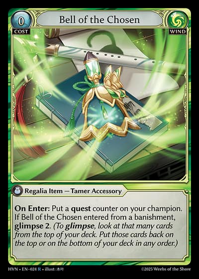 Bell of the Chosen HVN-EN-024-Foil-Rare (R) - Abyssal Heaven - Grand Archive Card
