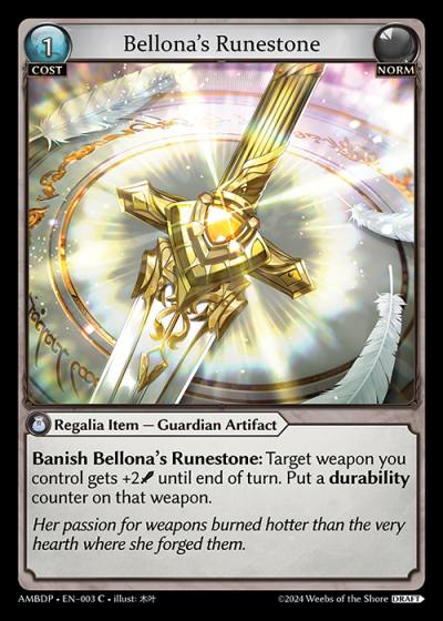 Bellona's Runestone AMBDP-EN-003-Normal-Common (C) - Mortal Ambition Draft Pack - Grand Archive Card