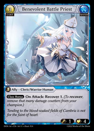 Benevolent Battle Priest DOA 1st-EN-161-Foil-Uncommon (U) - Dawn of Ashes First Edition - Grand Archive Card