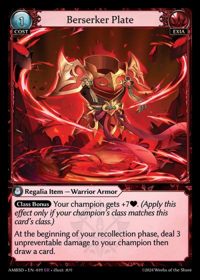 Berserker Plate AMBSD-EN-019-Normal-Super Rare (SR) - Mortal Ambition Starter Decks - Grand Archive Card