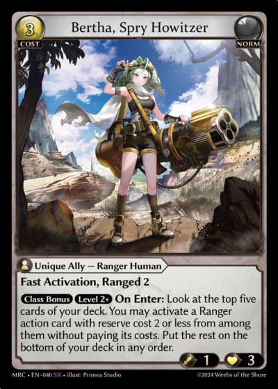 Bertha, Spry Howitzer MRC-EN-040-Foil-Super Rare (SR) - Mercurial Heart - Grand Archive Card