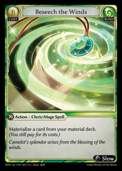 Beseech the Winds DOA 1st-EN-201-Normal-Super Rare (SR) - Dawn of Ashes First Edition - Grand Archive Card