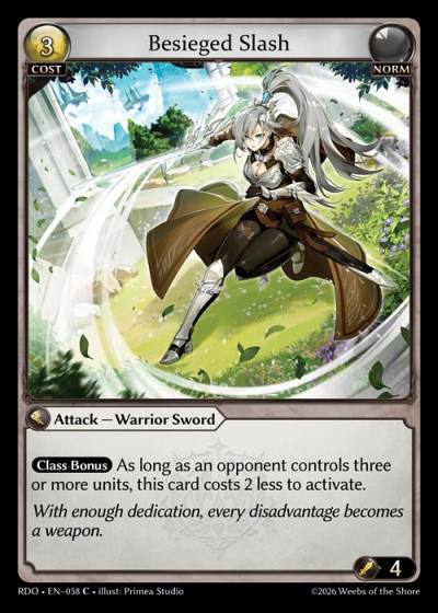 Besieged Slash RDO-EN-058-Foil-Common (C) - Radiant Origins - Grand Archive Card