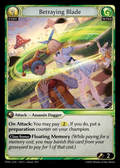 Betraying Blade PTM-EN-134-Foil-Uncommon (U) - Phantom Monarchs - Grand Archive Card