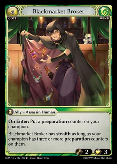 Blackmarket Broker DOA 1st-EN-202-Foil-Common (C) - Dawn of Ashes First Edition - Grand Archive Card
