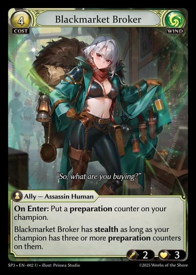 Blackmarket Broker SP3-EN-002-Foil-Uncommon (U) - Supporter Pack 3 - Grand Archive Card