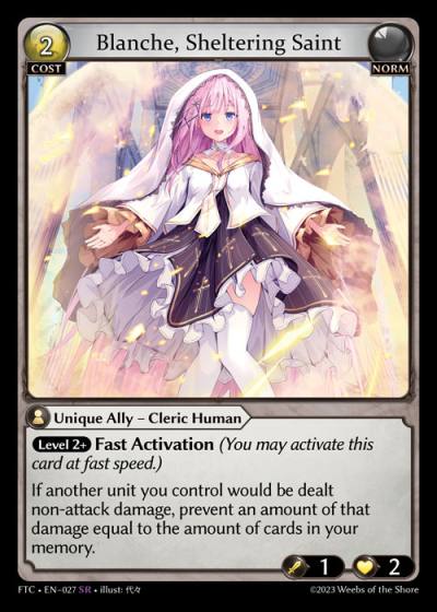Blanche, Sheltering Saint FTC-EN-027-Normal-Super Rare (SR) - Fractured Crown - Grand Archive Card
