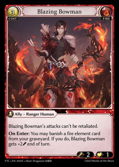 Blazing Bowman FTC-EN-050-Foil-Common (C) - Fractured Crown - Grand Archive Card