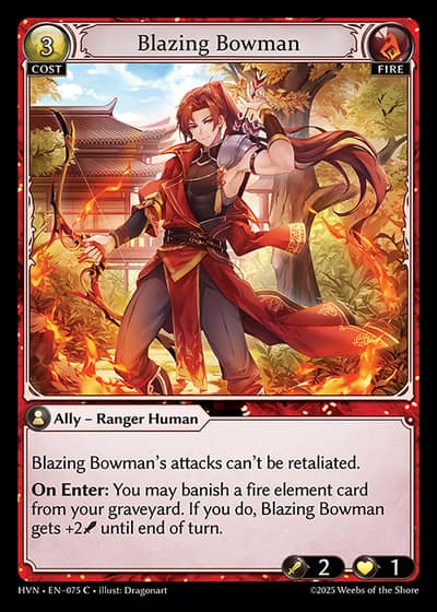 Blazing Bowman HVN-EN-075-Foil-Common (C) - Abyssal Heaven - Grand Archive Card