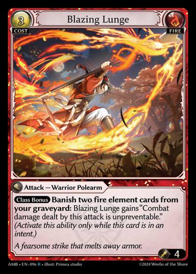 Blazing Lunge AMB-EN-096-Normal-Rare (R) - Mortal Ambition - Grand Archive Card