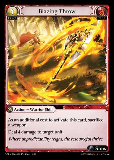 Blazing Throw DTR-EN-110-Foil-Common (C) - Distorted Reflections - Grand Archive Card