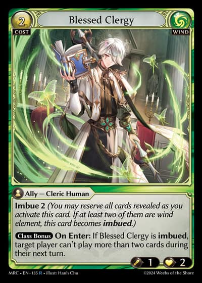 Blessed Clergy MRC-EN-135-Foil-Rare (R) - Mercurial Heart - Grand Archive Card