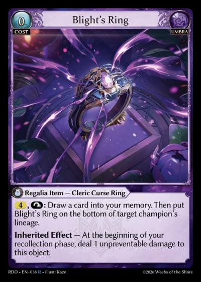 Blight's Ring RDO-EN-038-Foil-Rare (R) - Radiant Origins - Grand Archive Card