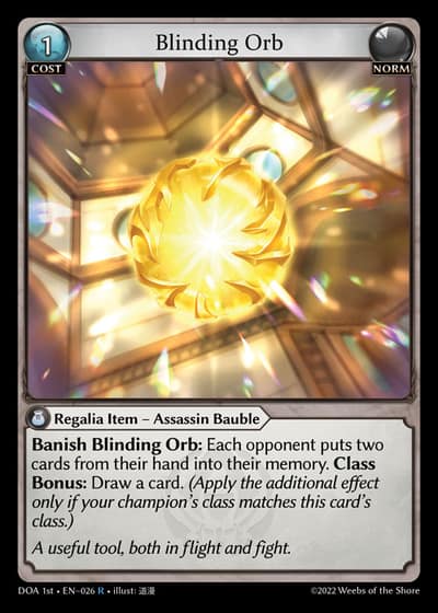 Blinding Orb DOA 1st-EN-026-Foil-Rare (R) - Dawn of Ashes First Edition - Grand Archive Card