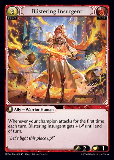 Blistering Insurgent PRD-EN-109-Foil-Common (C) - .asphodel/paradise - Grand Archive Card