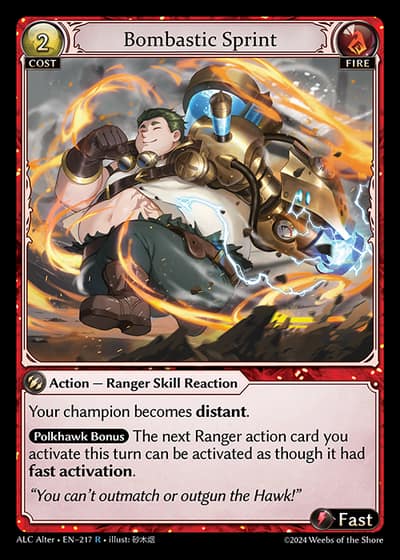Bombastic Sprint ALC Alter-EN-217-Foil-Rare (R) - Alchemical Revolution Alter Edition - Grand Archive Card