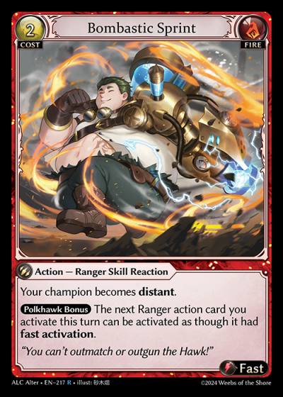 Bombastic Sprint ALC Alter-EN-217-Normal-Rare (R) - Alchemical Revolution Alter Edition - Grand Archive Card