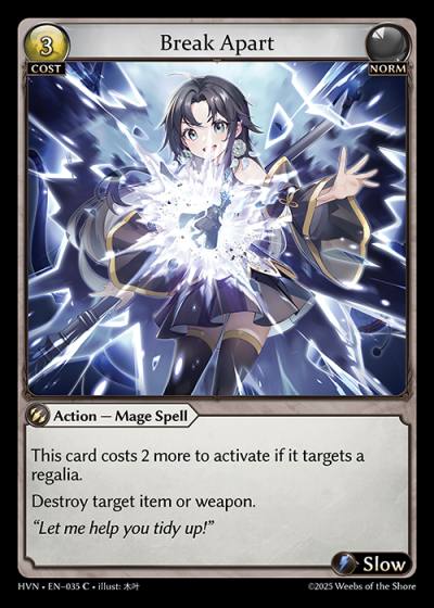 Break Apart HVN-EN-035-Foil-Common (C) - Abyssal Heaven - Grand Archive Card