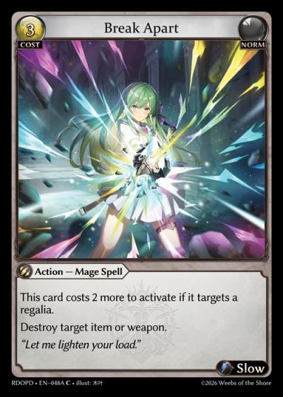 Break Apart RDOPD-EN-048A-Normal-Common (C) - Radiant Origins Pantheon Decks - Grand Archive Card