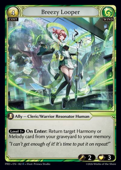 Breezy Looper PRD-EN-182-Foil-Rare (R) - .asphodel/paradise - Grand Archive Card