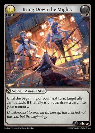Bring Down the Mighty AMB-EN-033-Normal-Rare (R) - Mortal Ambition - Grand Archive Card