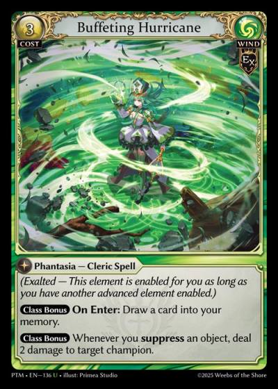 Buffeting Hurricane PTM-EN-136-Foil-Uncommon (U) - Phantom Monarchs - Grand Archive Card