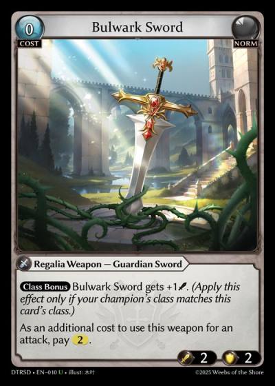 Bulwark Sword DTRSD-EN-010-Normal-Uncommon (U) - Distorted Reflections Starter Decks - Grand Archive Card