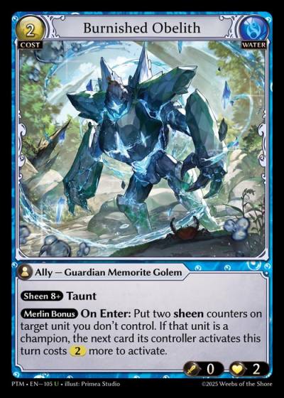 Burnished Obelith PTM-EN-105-Foil-Uncommon (U) - Phantom Monarchs - Grand Archive Card
