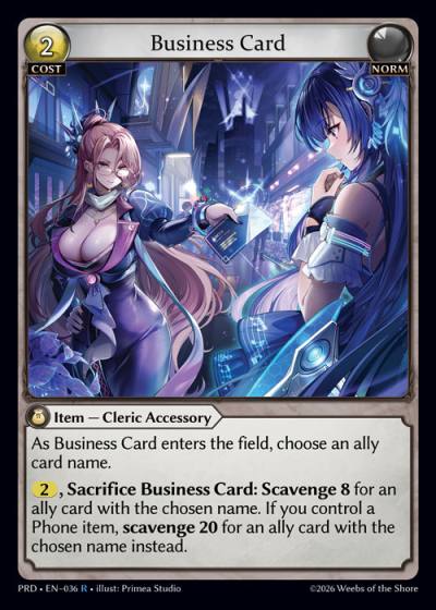 Business Card PRD-EN-036-Foil-Rare (R) - .asphodel/paradise - Grand Archive Card