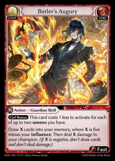 Butler's Augury DTR-EN-111-Foil-Rare (R) - Distorted Reflections - Grand Archive Card