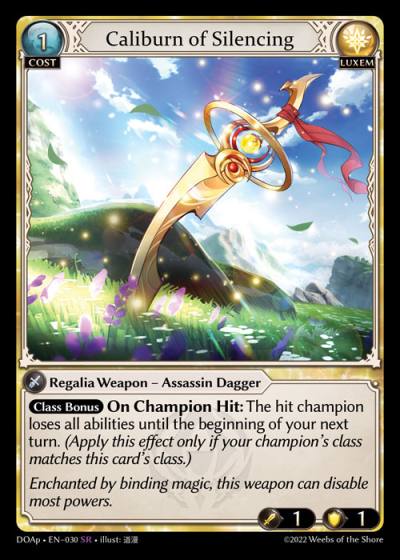 Caliburn of Silencing DOAp-EN-030-Normal-Super Rare (SR) - Dawn of Ashes Prelude - Grand Archive Card