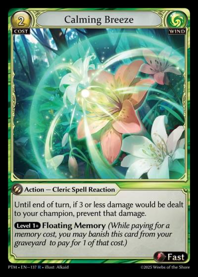 Calming Breeze PTM-EN-137-Foil-Rare (R) - Phantom Monarchs - Grand Archive Card