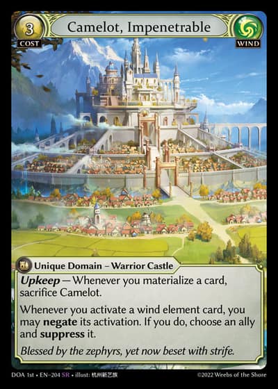 Camelot, Impenetrable DOA 1st-EN-204-Foil-Super Rare (SR) - Dawn of Ashes First Edition - Grand Archive Card