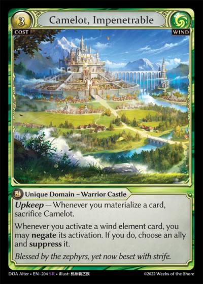 Camelot, Impenetrable DOA Alter-EN-204-Normal-Super Rare (SR) - Dawn of Ashes Alter Edition - Grand Archive Card
