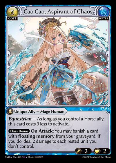 Cao Cao, Aspirant of Chaos AMB-EN-129-Foil-Super Rare (SR) - Mortal Ambition - Grand Archive Card