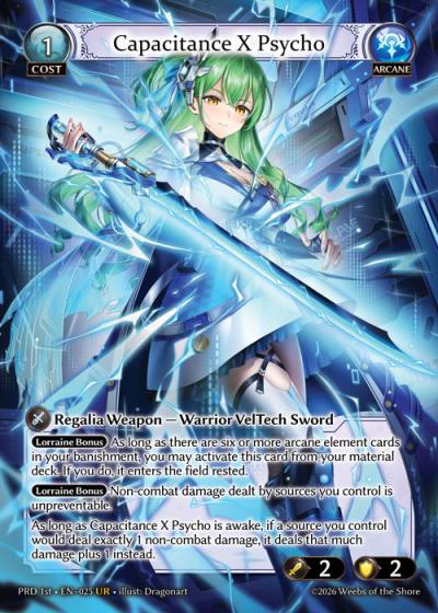 Capacitance X Psycho PRD 1st-EN-025-Normal-Ultra Rare (UR) - .asphodel/paradise First Edition - Grand Archive Card