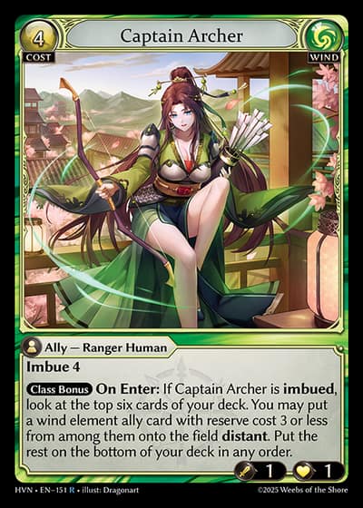 Captain Archer HVN-EN-151-Foil-Rare (R) - Abyssal Heaven - Grand Archive Card