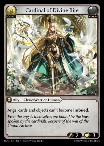 Cardinal of Divine Rite RDO-EN-063-Foil-Rare (R) - Radiant Origins - Grand Archive Card