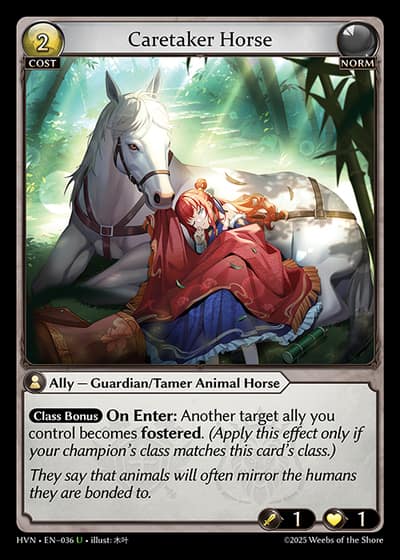 Caretaker Horse HVN-EN-036-Foil-Uncommon (U) - Abyssal Heaven - Grand Archive Card