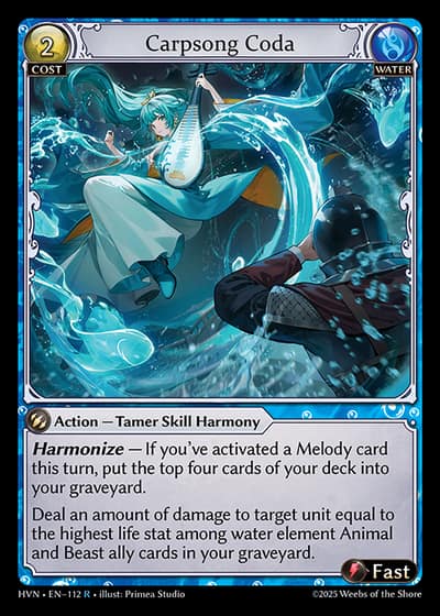 Carpsong Coda HVN-EN-112-Foil-Rare (R) - Abyssal Heaven - Grand Archive Card